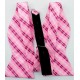 Клетчатая розовая галстук-бабочка с платком