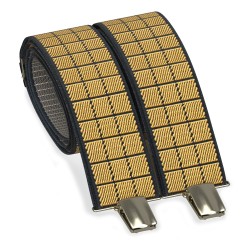 Підтяжки довгі краваткові коричневі у квадрат з чорною окантовкою