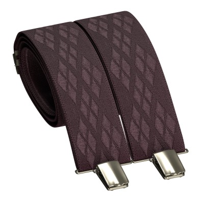 Подтяжки мужские галстучные Pecan Brown в ромбик