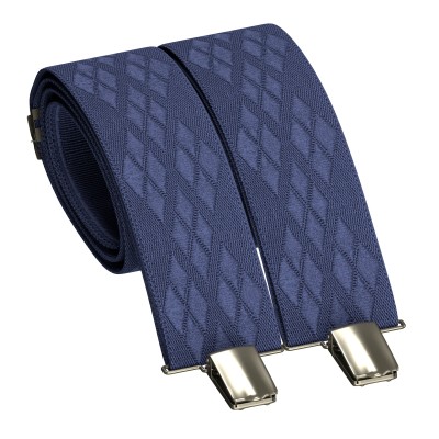 Подтяжки мужские галстучные Steel Blue в ромбик длинные