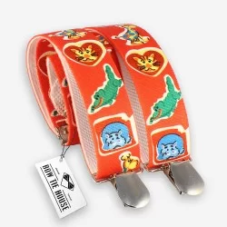 Підтяжки дитячі червоні з тваринами