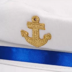 Кепка моряка біла з синім
