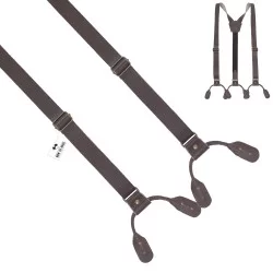 Підтяжки шкіряні на хлястиках Matt Brown Textured